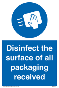 MH6303: Disinfect the surface of all packaging received