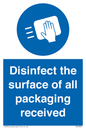 MH6303: Disinfect the surface of all packaging received