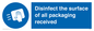 MH6303: Disinfect the surface of all packaging received