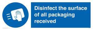 MH6303: Disinfect the surface of all packaging received