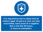 MH7762: It is required by law to check that all visitors aged 18 years or over are fully vaccinated, have proof of a negative test in the last 48 hours, or have an exemption.