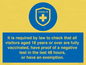 MH7762: It is required by law to check that all visitors aged 18 years or over are fully vaccinated, have proof of a negative test in the last 48 hours, or have an exemption.