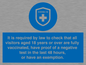 MH7762: It is required by law to check that all visitors aged 18 years or over are fully vaccinated, have proof of a negative test in the last 48 hours, or have an exemption.