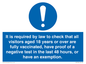 MH7763: It is required by law to check that all visitors aged 18 years or over are fully vaccinated, have proof of a negative test in the last 48 hours, or have an exemption.