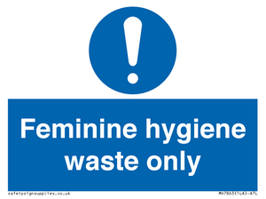 MH7863: Feminine hygiene waste only
