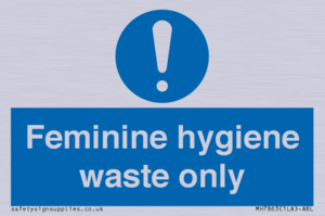 MH7863: Feminine hygiene waste only