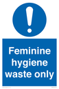 MH7863: Feminine hygiene waste only