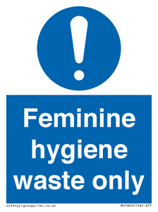 MH7863: Feminine hygiene waste only
