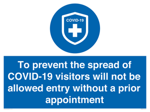 MH7865: To prevent the spread of COVID-19 visitors will not be allowed entry without a prior appointment