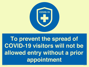 MH7865: To prevent the spread of COVID-19 visitors will not be allowed entry without a prior appointment
