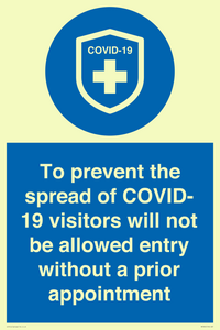 MH7865: To prevent the spread of COVID-19 visitors will not be allowed entry without a prior appointment