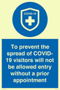 MH7865: To prevent the spread of COVID-19 visitors will not be allowed entry without a prior appointment