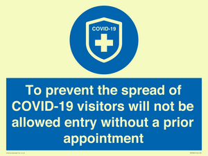 MH7865: To prevent the spread of COVID-19 visitors will not be allowed entry without a prior appointment