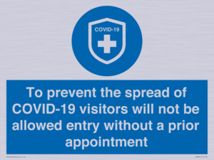MH7865: To prevent the spread of COVID-19 visitors will not be allowed entry without a prior appointment