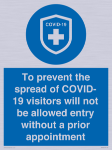 MH7865: To prevent the spread of COVID-19 visitors will not be allowed entry without a prior appointment