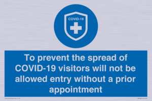 MH7865: To prevent the spread of COVID-19 visitors will not be allowed entry without a prior appointment