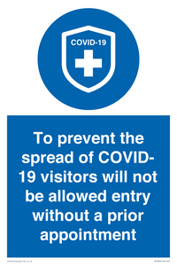 MH7865: To prevent the spread of COVID-19 visitors will not be allowed entry without a prior appointment