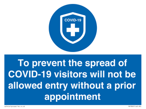 MH7865: To prevent the spread of COVID-19 visitors will not be allowed entry without a prior appointment