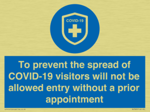 MH7865: To prevent the spread of COVID-19 visitors will not be allowed entry without a prior appointment