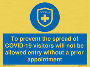 MH7865: To prevent the spread of COVID-19 visitors will not be allowed entry without a prior appointment