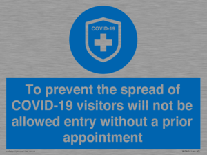 MH7865: To prevent the spread of COVID-19 visitors will not be allowed entry without a prior appointment