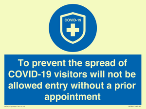 MH7865: To prevent the spread of COVID-19 visitors will not be allowed entry without a prior appointment