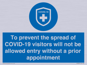 MH7865: To prevent the spread of COVID-19 visitors will not be allowed entry without a prior appointment