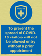 MH7865: To prevent the spread of COVID-19 visitors will not be allowed entry without a prior appointment