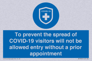 MH7865: To prevent the spread of COVID-19 visitors will not be allowed entry without a prior appointment