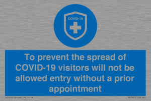 MH7865: To prevent the spread of COVID-19 visitors will not be allowed entry without a prior appointment
