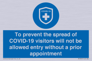 MH7865: To prevent the spread of COVID-19 visitors will not be allowed entry without a prior appointment