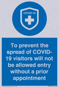 MH7865: To prevent the spread of COVID-19 visitors will not be allowed entry without a prior appointment