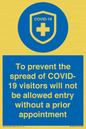 MH7865: To prevent the spread of COVID-19 visitors will not be allowed entry without a prior appointment