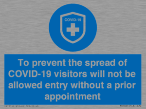 MH7865: To prevent the spread of COVID-19 visitors will not be allowed entry without a prior appointment