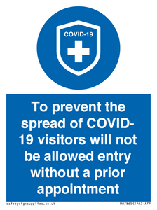 MH7865: To prevent the spread of COVID-19 visitors will not be allowed entry without a prior appointment