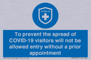 MH7865: To prevent the spread of COVID-19 visitors will not be allowed entry without a prior appointment