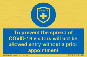 MH7865: To prevent the spread of COVID-19 visitors will not be allowed entry without a prior appointment