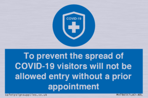 MH7865: To prevent the spread of COVID-19 visitors will not be allowed entry without a prior appointment