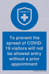 MH7865: To prevent the spread of COVID-19 visitors will not be allowed entry without a prior appointment