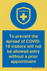 MH7865: To prevent the spread of COVID-19 visitors will not be allowed entry without a prior appointment