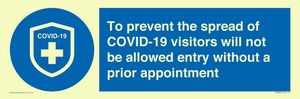 MH7865: To prevent the spread of COVID-19 visitors will not be allowed entry without a prior appointment