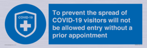 MH7865: To prevent the spread of COVID-19 visitors will not be allowed entry without a prior appointment