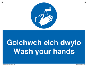 MH926: golchwch eich dwylo / wash your hands - safety sign