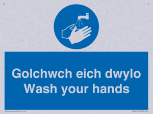 MH926: golchwch eich dwylo / wash your hands - safety sign