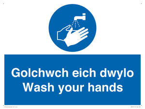 MH926: golchwch eich dwylo / wash your hands - safety sign