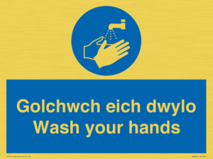 MH926: golchwch eich dwylo / wash your hands - safety sign