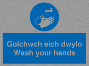 MH926: golchwch eich dwylo / wash your hands - safety sign