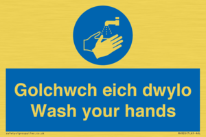 MH926: golchwch eich dwylo / wash your hands - safety sign