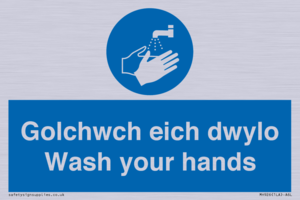 MH926: golchwch eich dwylo / wash your hands - safety sign