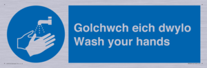 MH926: golchwch eich dwylo / wash your hands - safety sign
